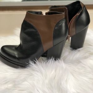 ALDO - Black and Tan Leather Booties